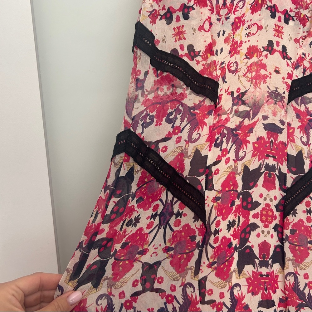NEW Sam & Lavi pink sleeveless floral midi dress small - Picture 4 of 7